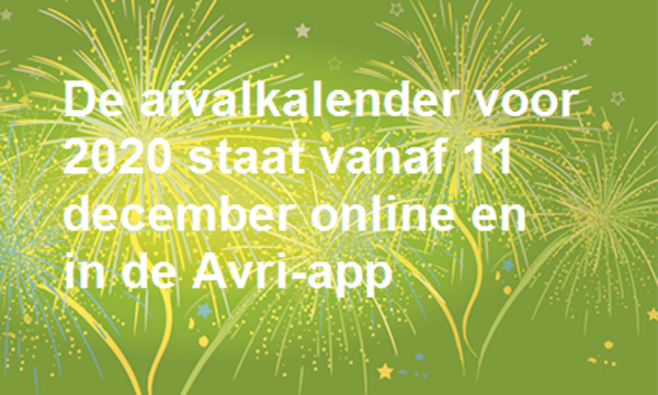 Nieuwe afvalkalender Avri vanaf 11 december